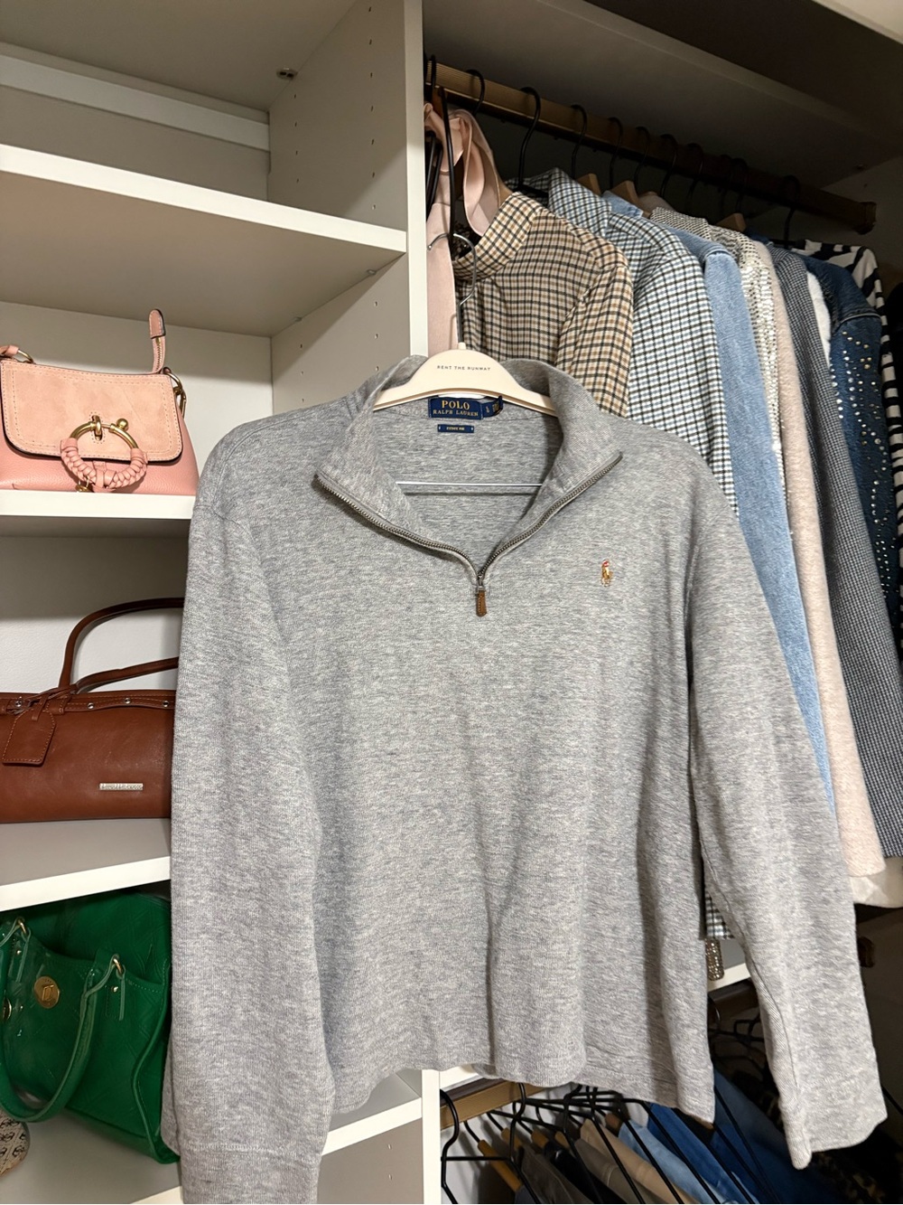 Ralph Lauren Gray Crewneck Sweater with Navy Label